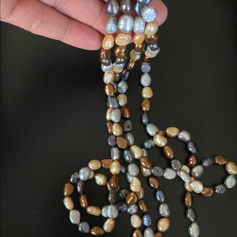 Real Pearls. 13- 18 Inch Multi Colored, Multi Str… - image 2